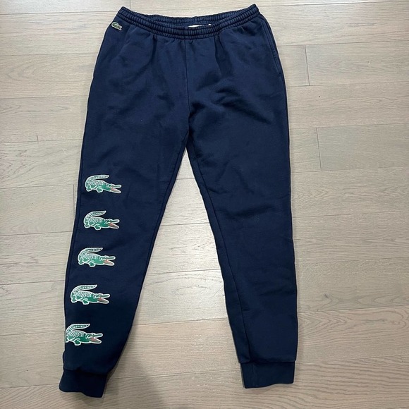 LACOSTE Men's Fleece Sweatpants in Navy Blue XL - Picture 1 of 4